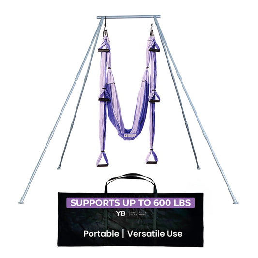 Yoga Trapeze Versatile Fitness Yoga Stand for Home & Outdoor | Easy 5-Min Setup | Supports Yoga Aerial Silks, Swings, Hammocks, Olympic Rings | Stable Solid Aluminum Supports Max 600lbs