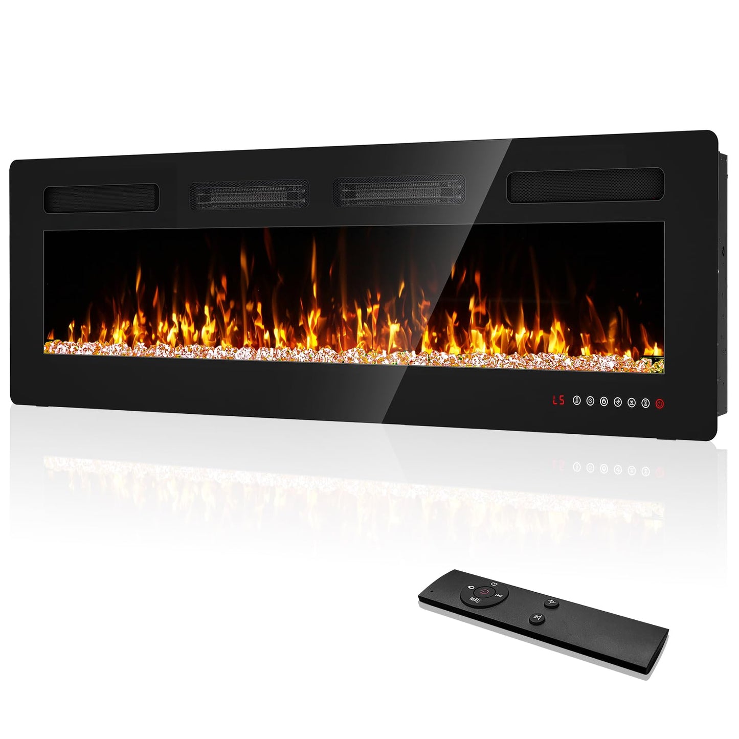 60 inch Electric Fireplace Recessed and Wall Mounted