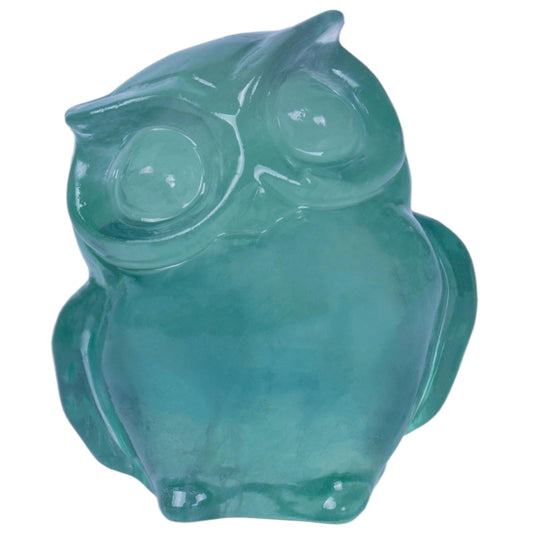 QLRSUXN 2 Inch Owl Figurine Handcrafted,Fluorite Healing Crystal Animal Sculpture,Home Decor Unique Gift for Collectors,Crystal Artwork Nature Lovers Birthday Anniversary Present Spiritual Gift