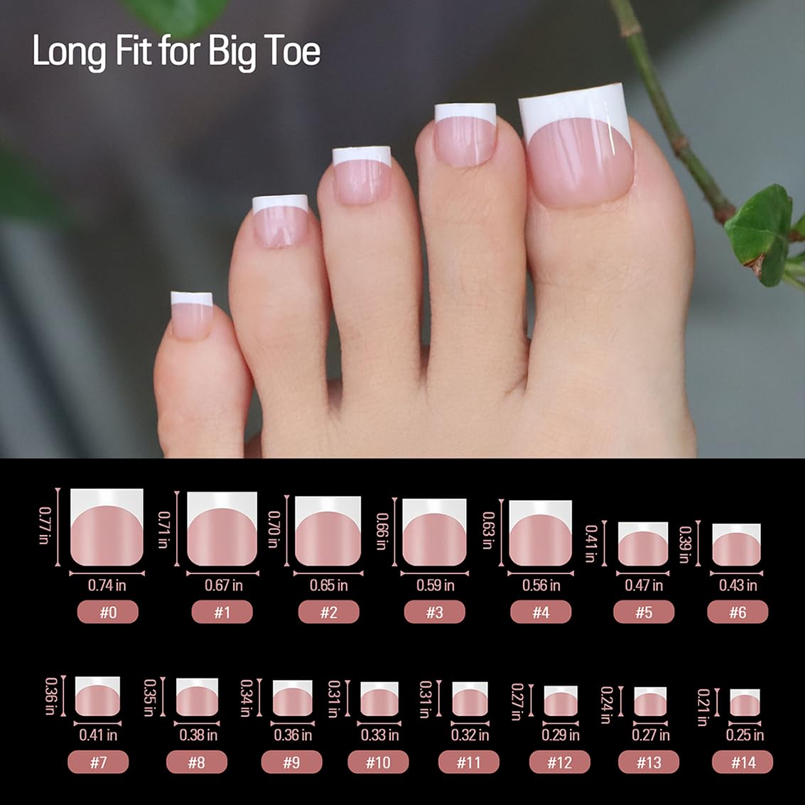 YeeLam Toe Nail Press Ons – Sharp Square French Tip Toenail Press Ons, 300 Pcs Baby Pink Toe Nail Tips, Affordable Luxury Press On Toenails for Women