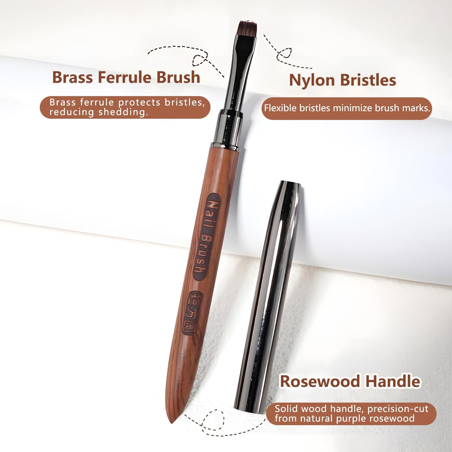 Double Nail Art Sculpture Pen: Silicone & Metal Dual Tipped Nail Brushes Silicone Nail Art Tools for Design Nail Foil Carving Drawing Shaping Effect Nail Art Pens for Home and DIY (Brown)