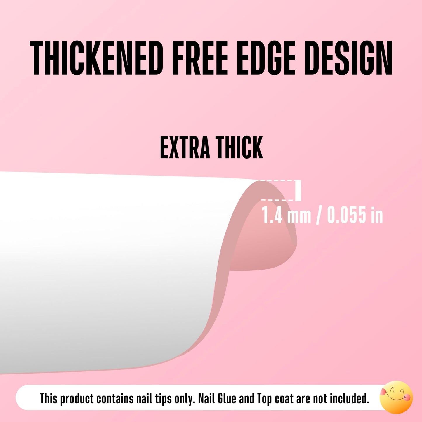 NOVO OVO White French Tip Medium Coffin Nail Tips Press on, BABY PINK, Extra Thick Soft Gel Fake Nail Acrylic Extension, Need Builder Gel Top Coat, No Glue Included, for Salon DIY 15 Sizes x 240 pcs