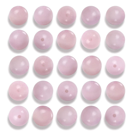 NITOPUPU 100Pcs 8mm Natural Smooth Rose Quartz Gemstone Beads Round Loose Stone Beads for Jewerly Making with Crystal Stretch Cord