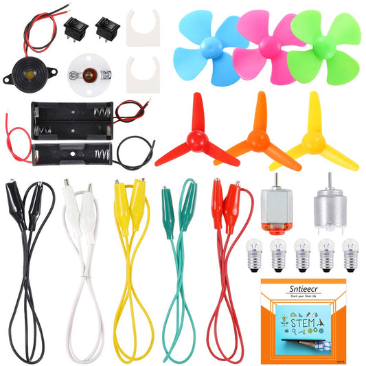 Sntieecr Electric Circuit Motor Kit, Science Experiment Educational Montessori Learning Kits Set for Kids DIY STEM Engineering Project, for Kids