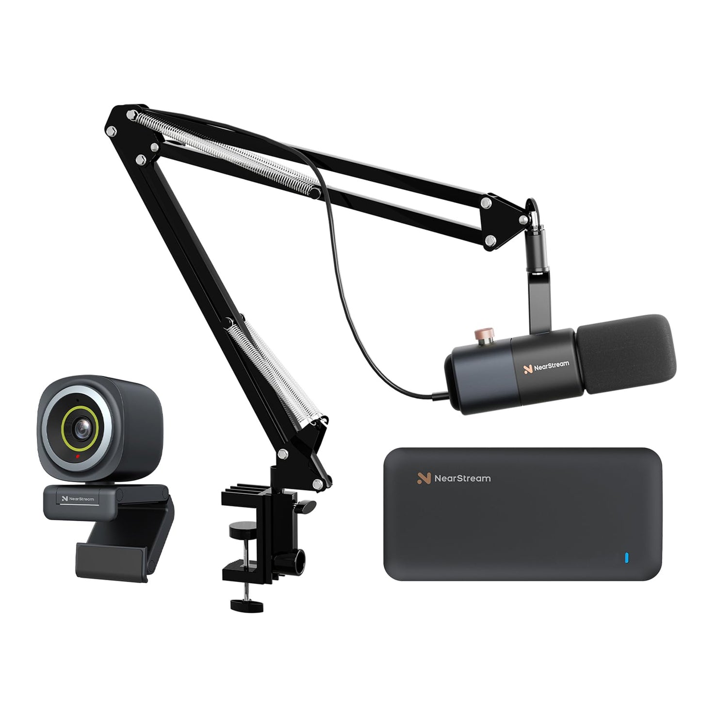 NearStream CCD10 4K HDMI Capture Card-1080P 60FPS Ultra-Low Latency, AM10X XLR/USB Dynamic Microphone, and V08AF 4K Webcam Bundle