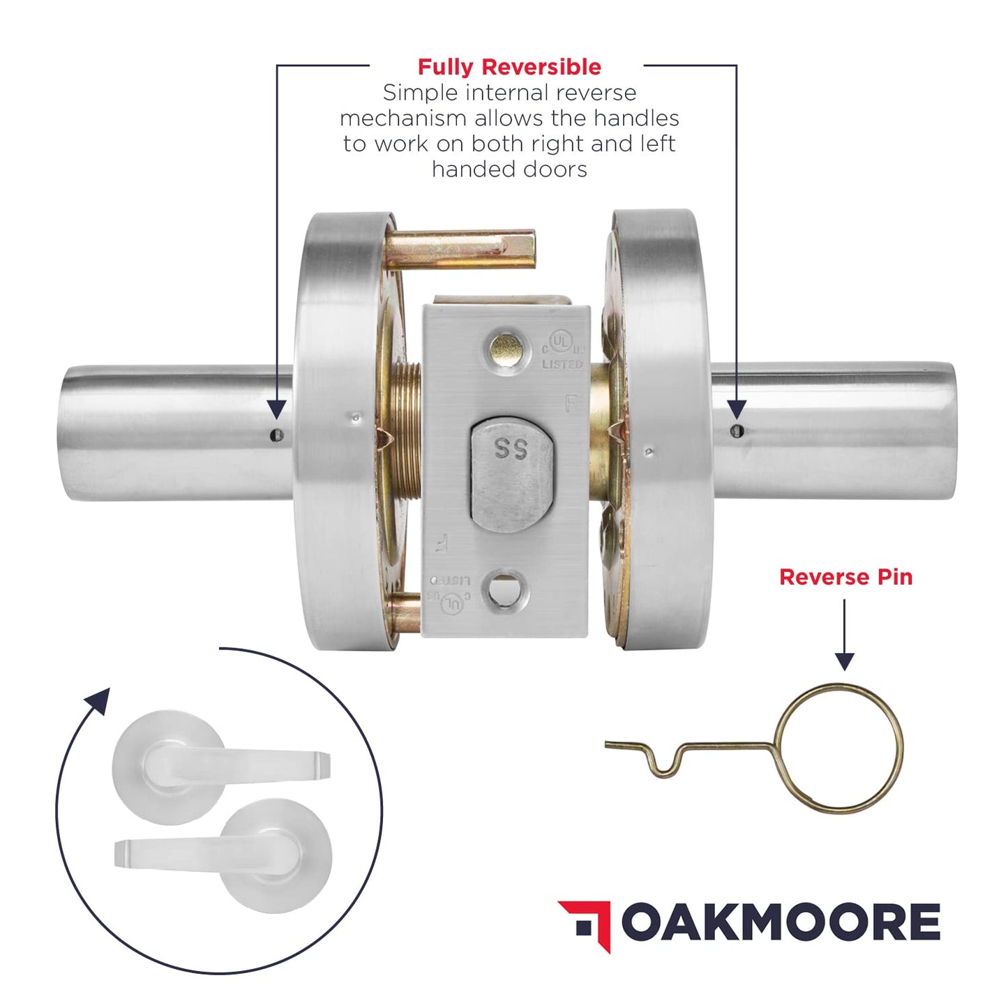 Heavy Duty Commercial Door Handle | Storeroom Lock Function | Grade 2 Commercial Door Locks, Keyed for Schools & Businesses | Storeroom Door Knob | Nickel Finish Lockset | C UL & ADA | ANSI A156.2