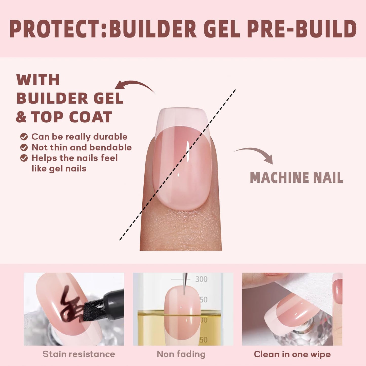 CUZIAM Soft Gel Press On Nails Short Square, 32pcs 16 Sizes Reusable Glossy French Tip Stick On Nails with Glue, Supremely Fit Seamless Natural Nude Easy Salon Gel Nail Art Manicure-Classic French