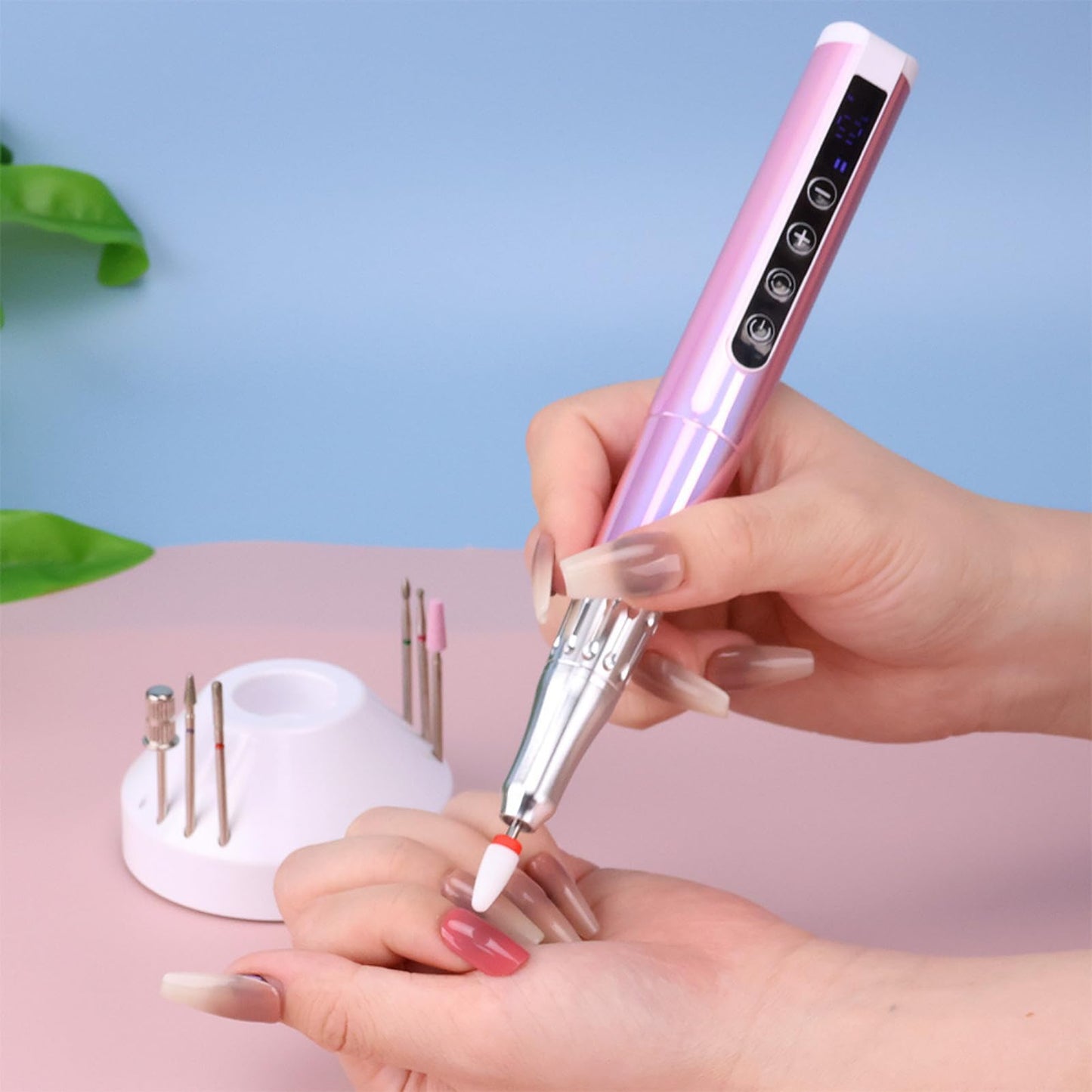 35000RPM Cordless Electric Nail Drill Pen, Professional Rechargeable Nail Drill Machine with Adjustable Speed, Portable Nail File Kit for Acrylic Gel Nails, Salon & Home Use
