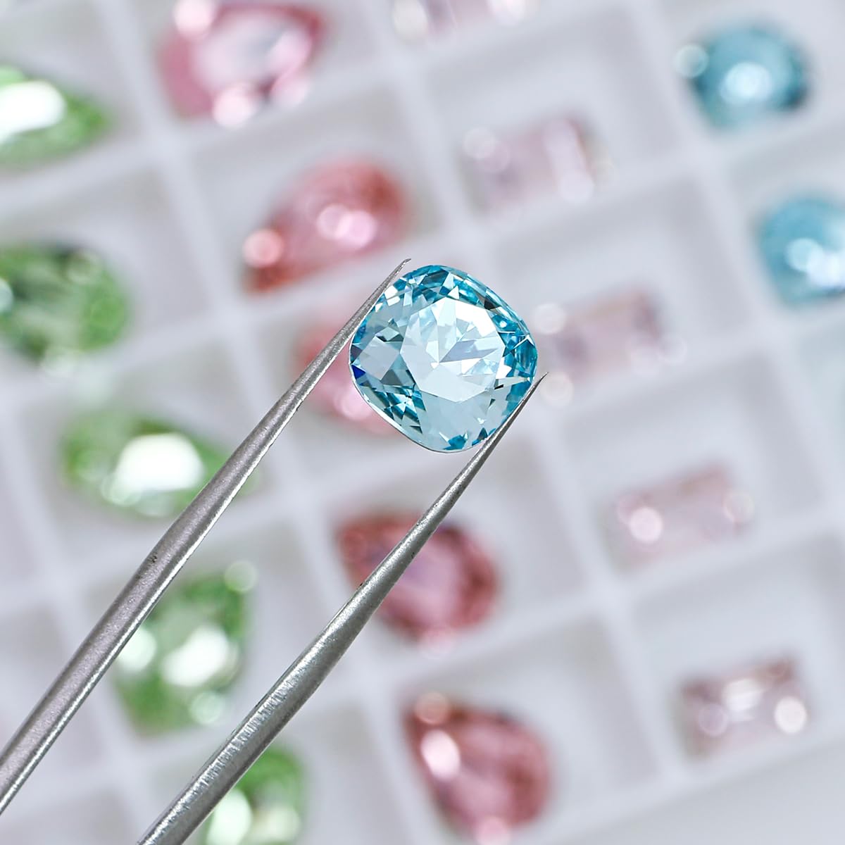 DONGZHOU 48Pcs Large Nail Rhinestone,3D Multi Shapes Crystals Nail Diamonds K9 Glass Stones Sparkle Nail Beads, Rhinestones Nail Gems for Manicure Decoration DIY Crafts