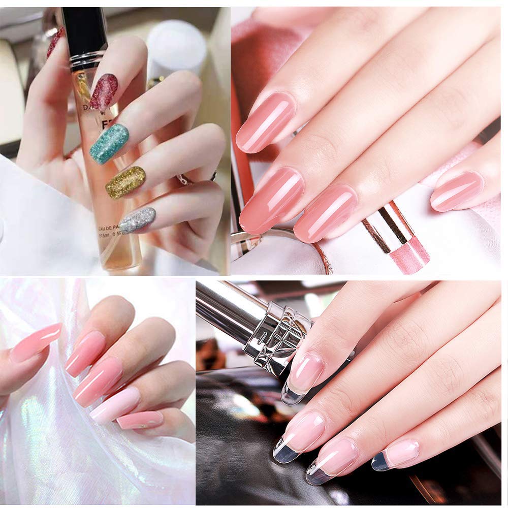 MeiBoes Gel Nail Polish Kit with 48W UV Lamp, 22pcs nail polish with Base Coat and Top coat, 6 Colors Extension Poly Nail Gel set，Nail Drill & More,Professional Manicure Tool for Home DIY Salon