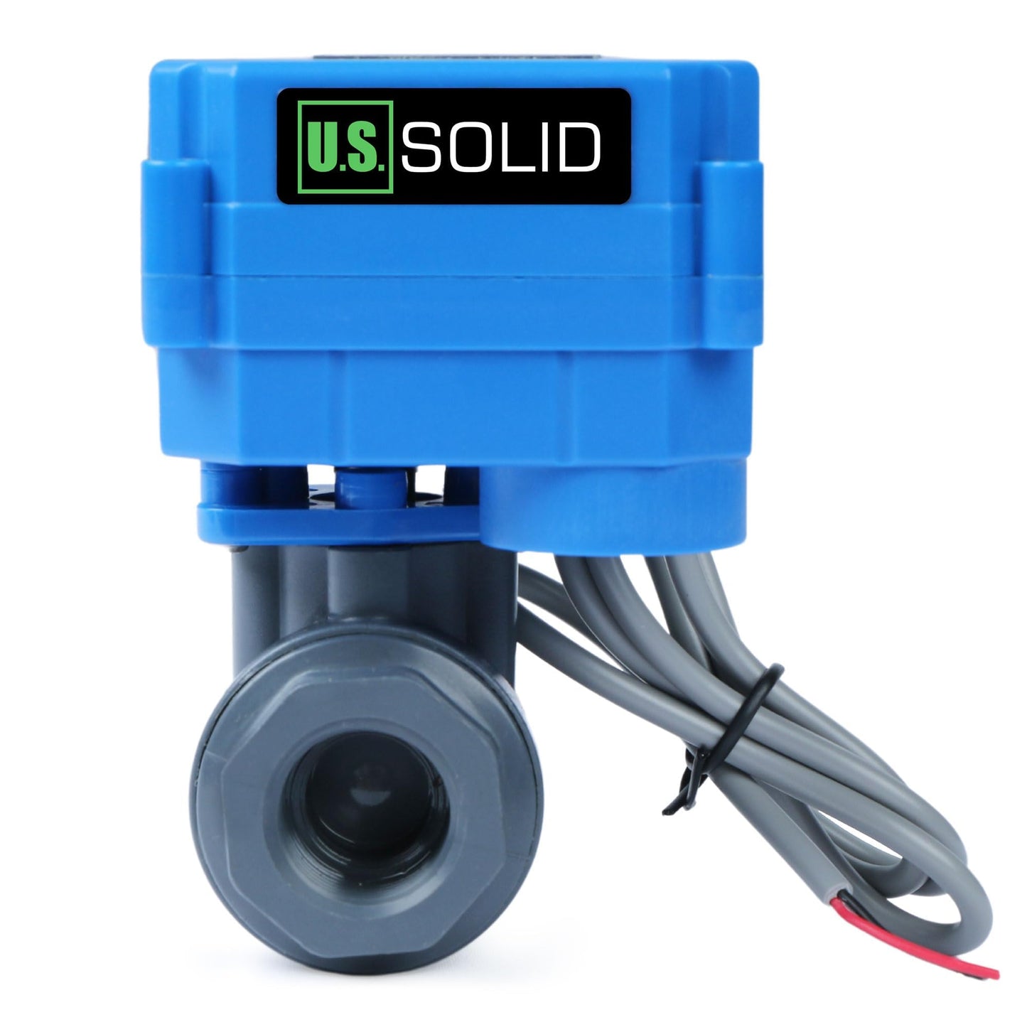 U.S. Solid 1/2” UPVC Motorized Ball Valve - Plastic Electrical Ball Valve with Full Port, 2 Wire Auto Return, 9-36V AC/DC, Normally Closed(Pack of 20)