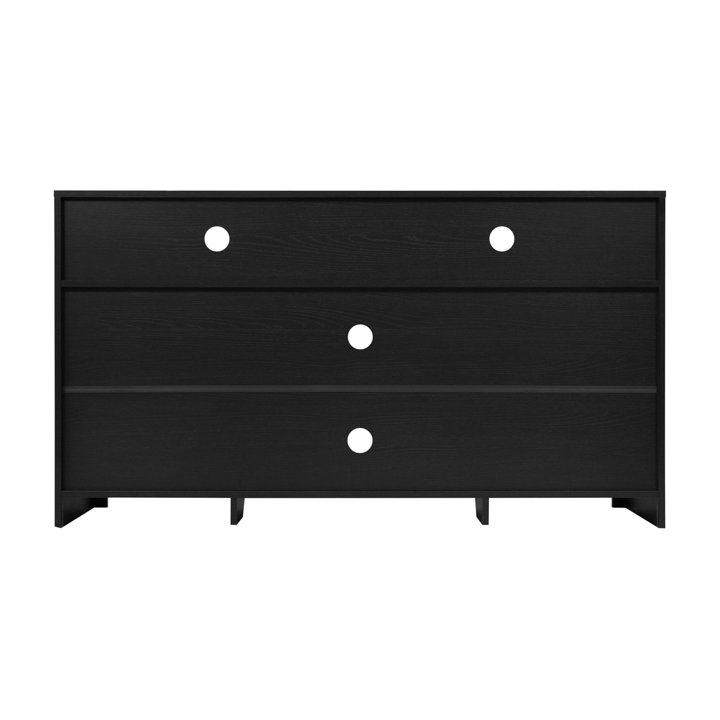 Flash Furniture Malaki Mid-Century Modern Sideboard Buffet Cabinet, 2 Soft Close Doors, Adjustable Center Shelf, Holds up to 65" TV's, 58" Wide, Black/Rattan