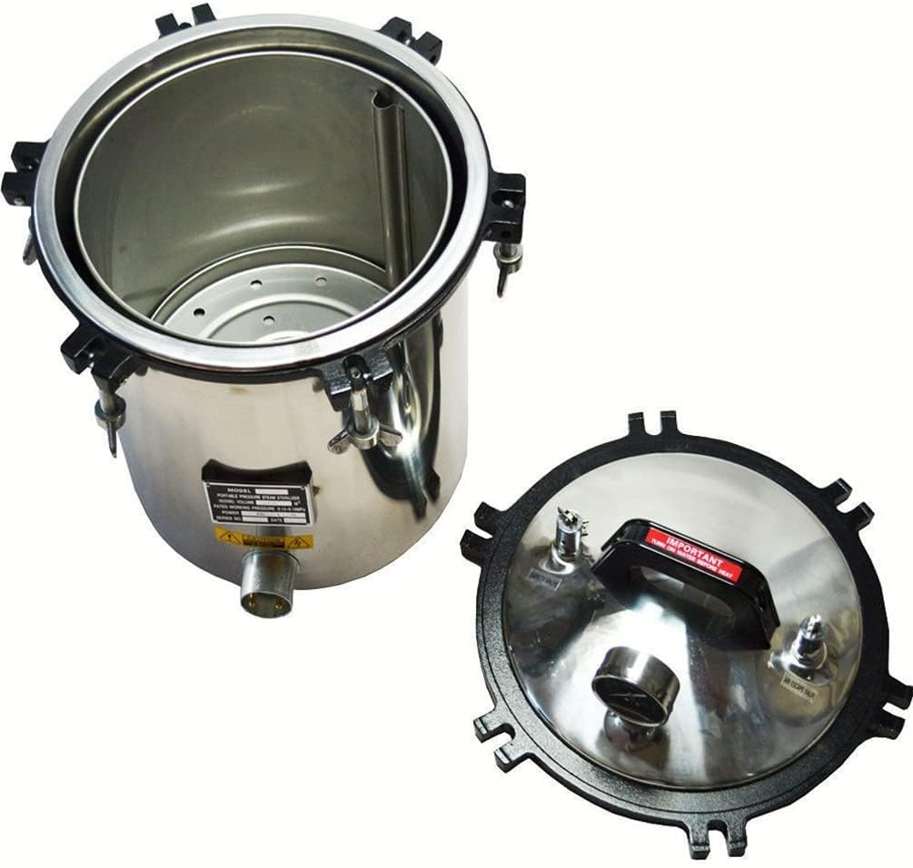 TINTON LIFE Electric Pressure Canner 4.7 Gallon Autoclave Steam Sterilizer 18L 110V Portable Stainless Steel Shell Pressure Tank