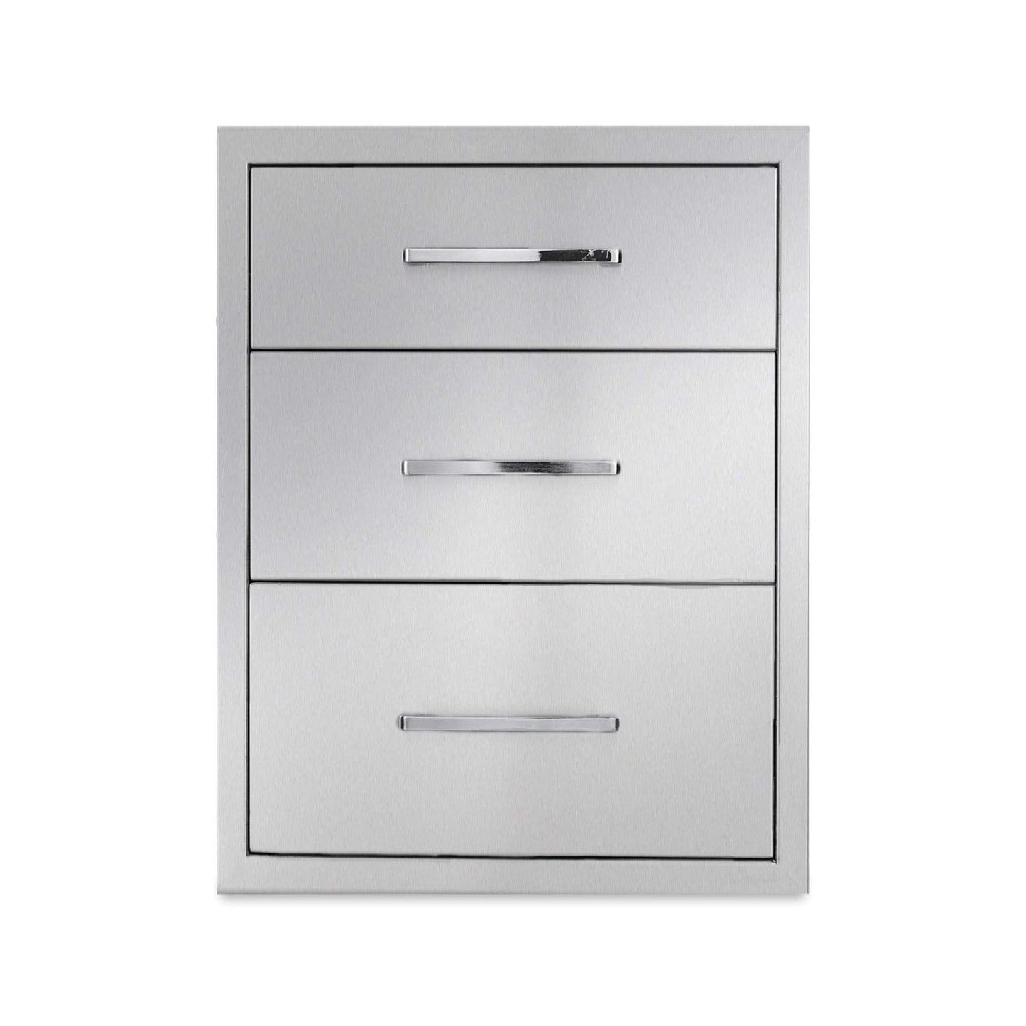 yuxiangBBQ Outdoor Kitchen Drawers Stainless Steel 3-Drawer BBQ Drawer 18" W x 21" H x 23" D Enclosed Built-in Drawer Flush Mount for Outdoor Kitchens & BBQ Islands