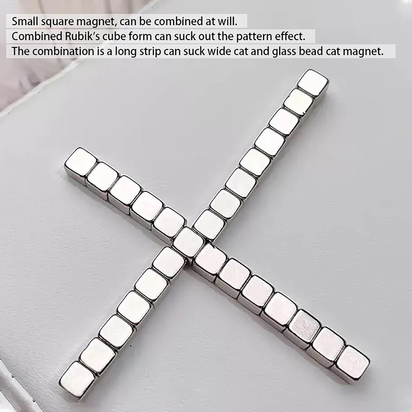 HYWWPFLAY 2Pcs/Set Cat Eye Nail Magnet Tool Square Magnet Stick Multi-Function Cat Eye Gel Nail Polish Magnetic Wand Cat Eye Nail Magnetic Magnet for Nails Salon Accessories