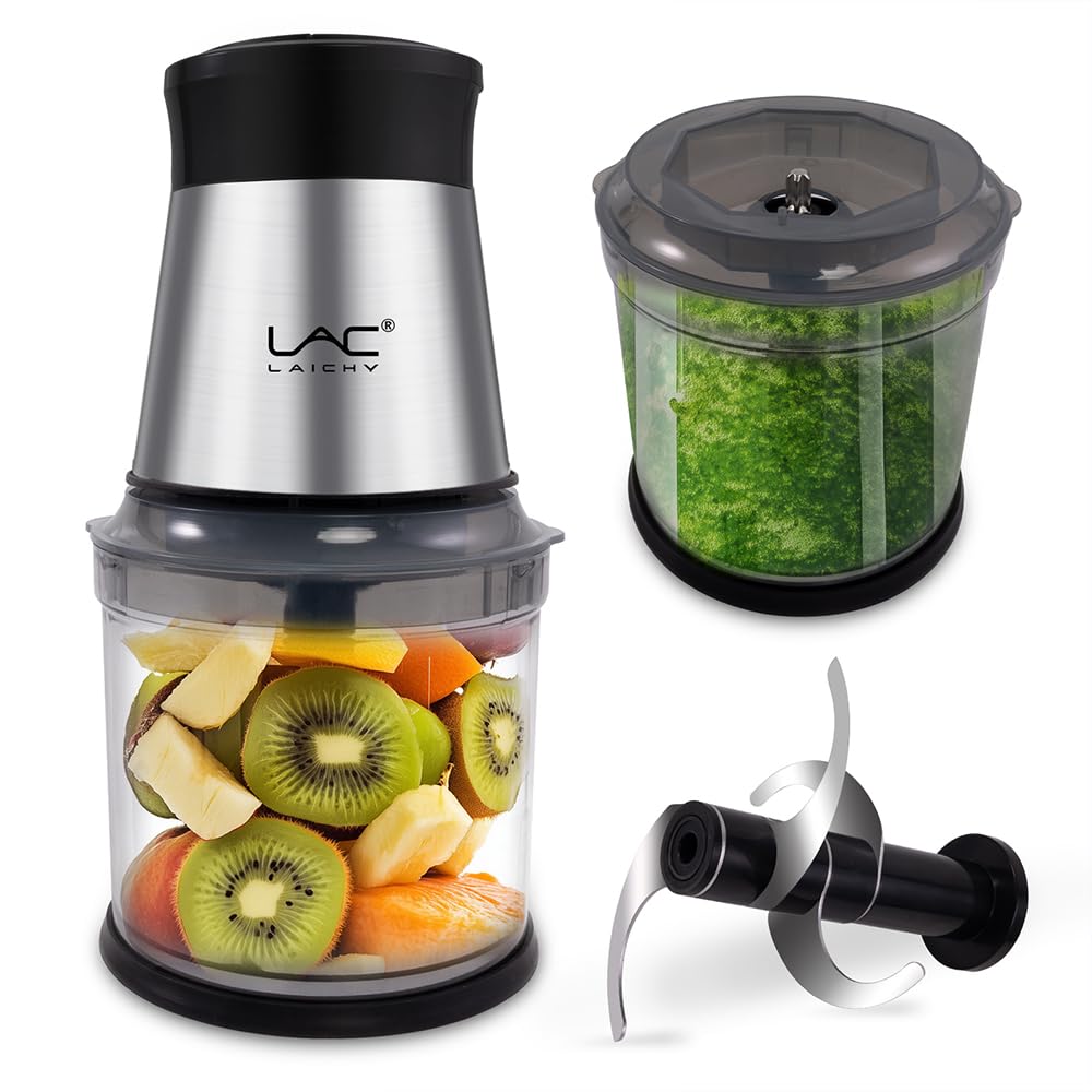Mini Small Food Processor 4 Cup,Meat Grinder with 2 Bowls,Electric Food Chopper,Powerful Motor 2 Speed & 4 Blades for Baby Food,Meat,Onion,Vegetables,Fruits