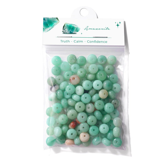 Raicegs 100pcs 5×8mm Rondelle Amazonite Beads Natural Gemstone Beads Abacus Disk Stone Loose Beads for Jewelry Making DIY Bracelets Necklace