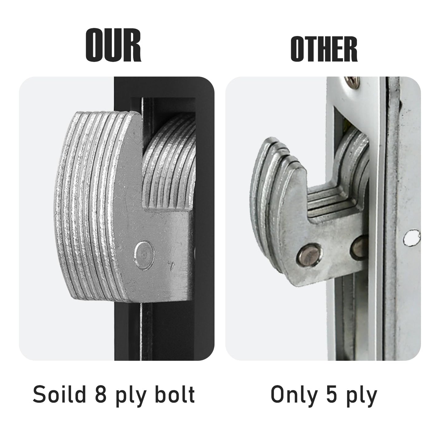Storefront Door Mortise Lock Set, Commercial Aluminum Mortise Lock with Hook Deadbolt & Solid Brass Cylinder, Keyed, 1-1/8" Backset,Silver