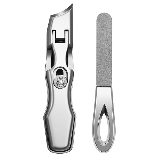 VOGARB Slanted Nail Clippers for Men Thick Ingrown Toenails, Large Wide Jaw Opening Anti-Splash Ultra Sharp Toenail Clipper with Nail File and Storage case for Seniors Adult Women