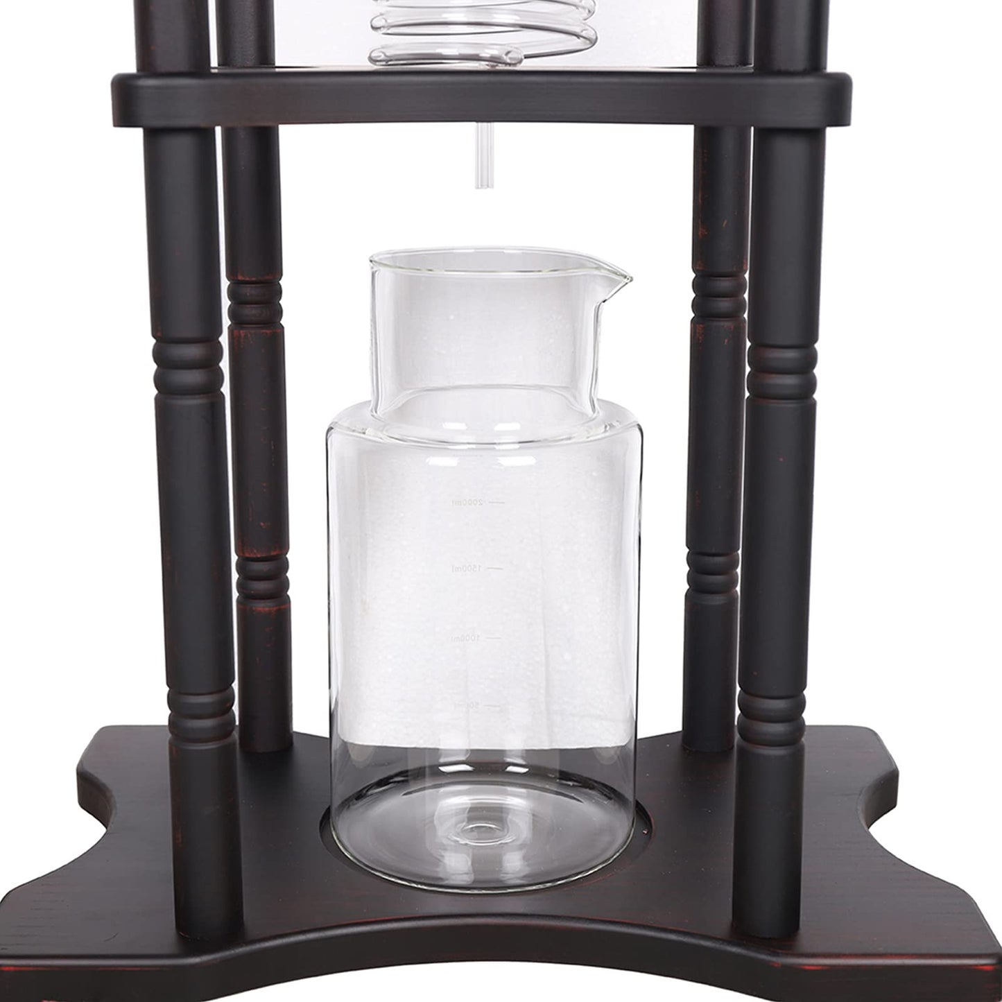 HinLIaDa Cold Drip Coffee Maker, 2.5L Large Capacity Cold Brew Coffee Tower, Slow Drip Japanese Cold Brew Maker, with Wood Straight Frame, for Home, Coffee Shop (Black)