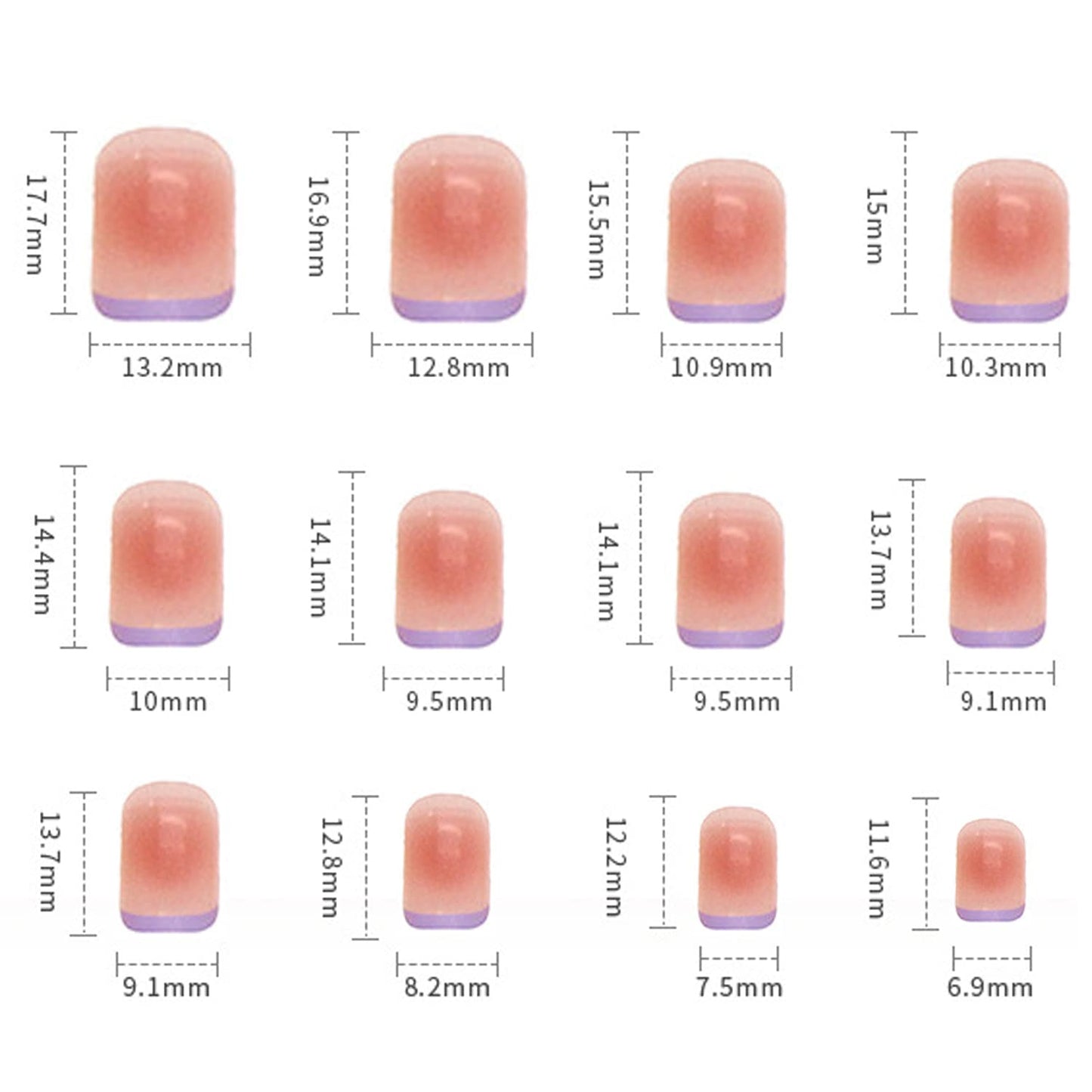 Press on Nails French Tips Short Coffin Shape Full Cover Reusable False Nails Kits Glue on Nails with Designs Artificial Glossy Fingernails Acrylic Fake Nails for Women Stick on Nails Square