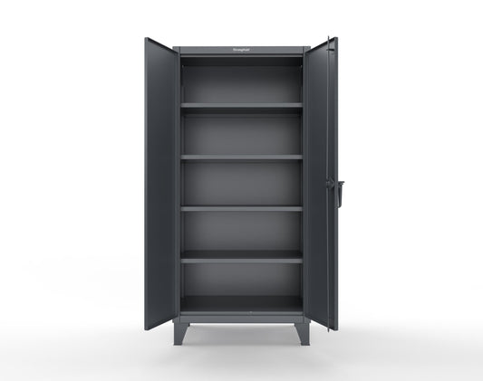 Strong Hold, 36" W x 24" D x 78" H, Industrial Cabinet, Heavy-Duty, Welded and Assembled, 12-Gauge Steel, Dark Gray, 4 Adjustable Shelves with 1,900 lbs. Capacity - USA, 36-244