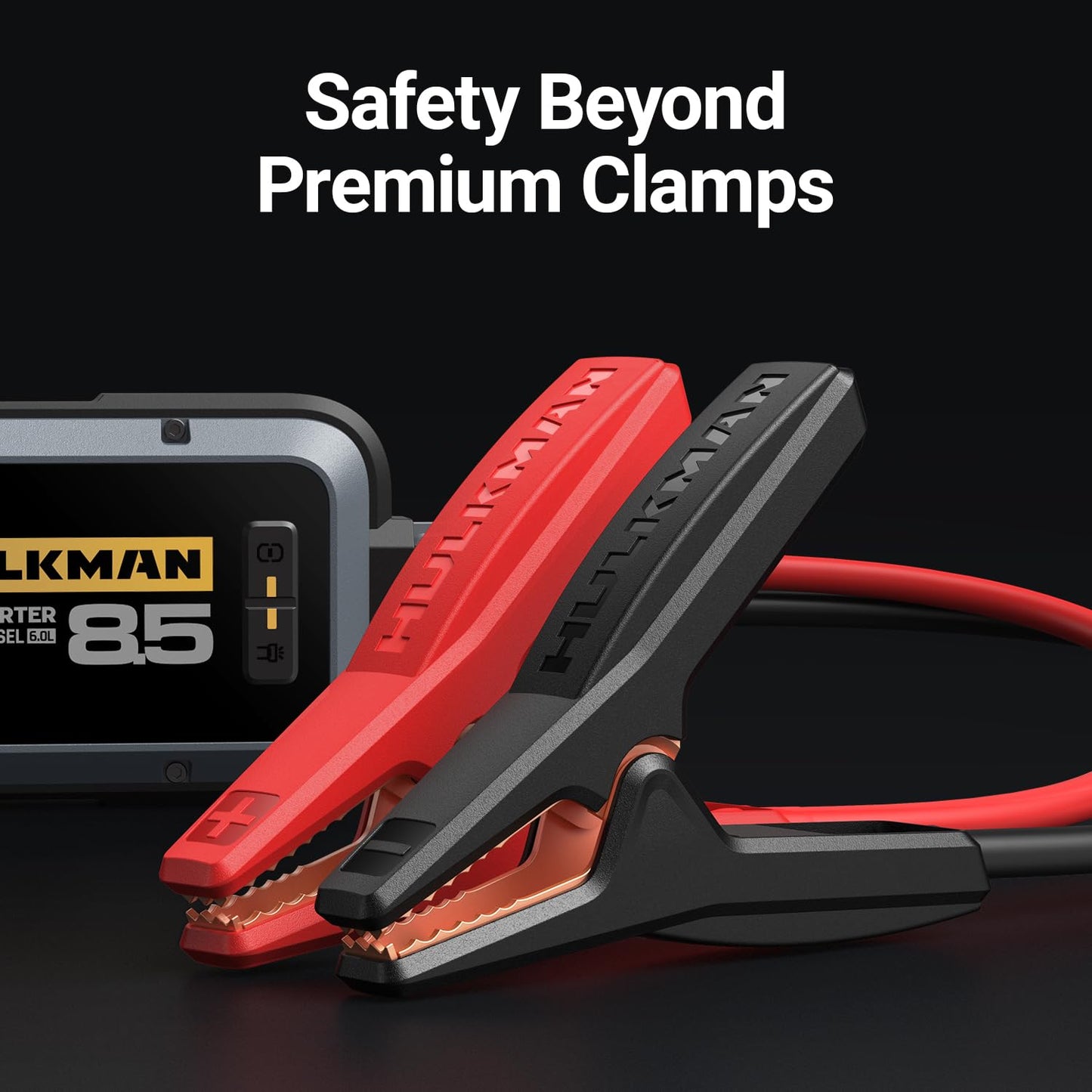 Hulkman Alpha85S,Space Gray, 2000A 74Wh Smart Jump Starter with -40℉ Start Tech, 12V Portable Car Battery Booster, 3.3" LED Display, USB-C Power Pack, Jumper Cables for up to 8.5L Gas/6.0L Diesel