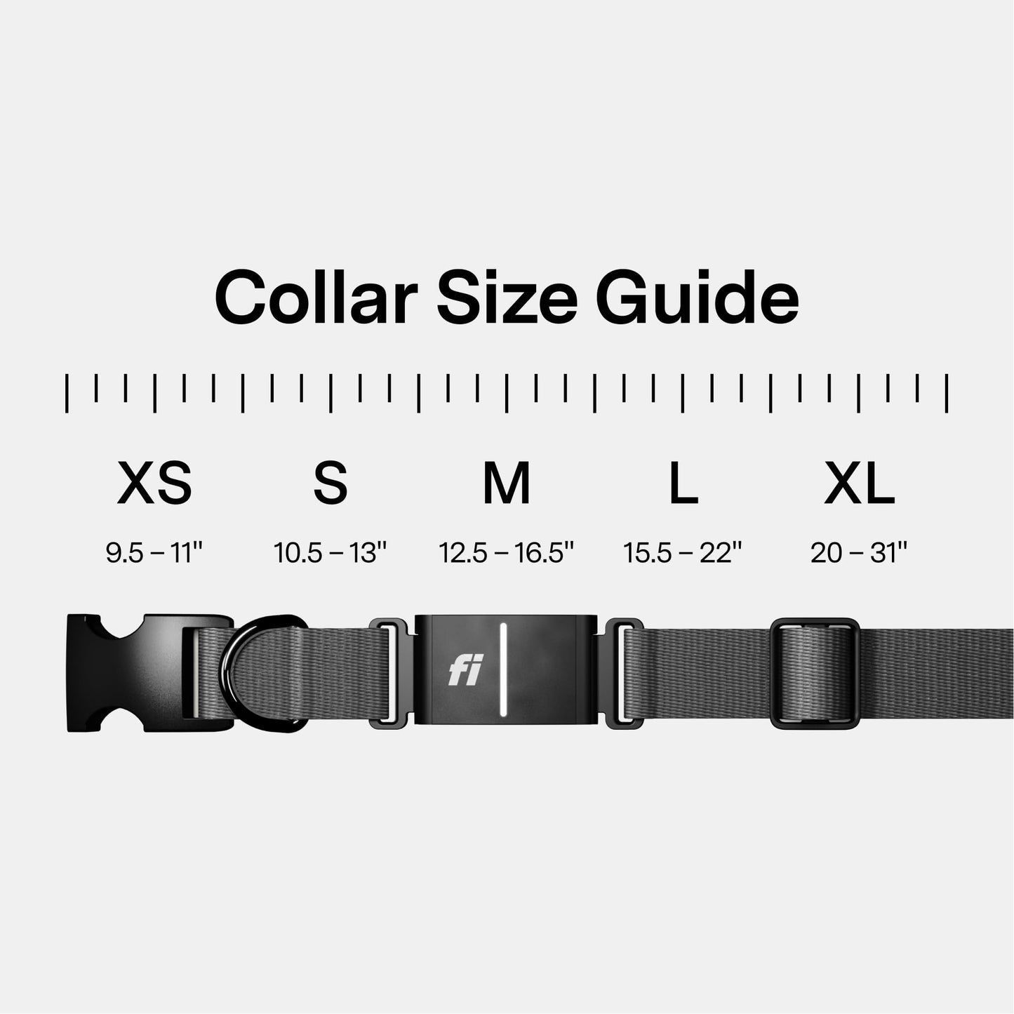 Fi New Series 3+ Smart Dog Tracker Collar [12 Month Membership Included] GPS Tracker for Dogs with Health & Behavior Monitoring, Escape Alerts, Waterproof, LED, Apple Watch Compatible (Gray, Medium)