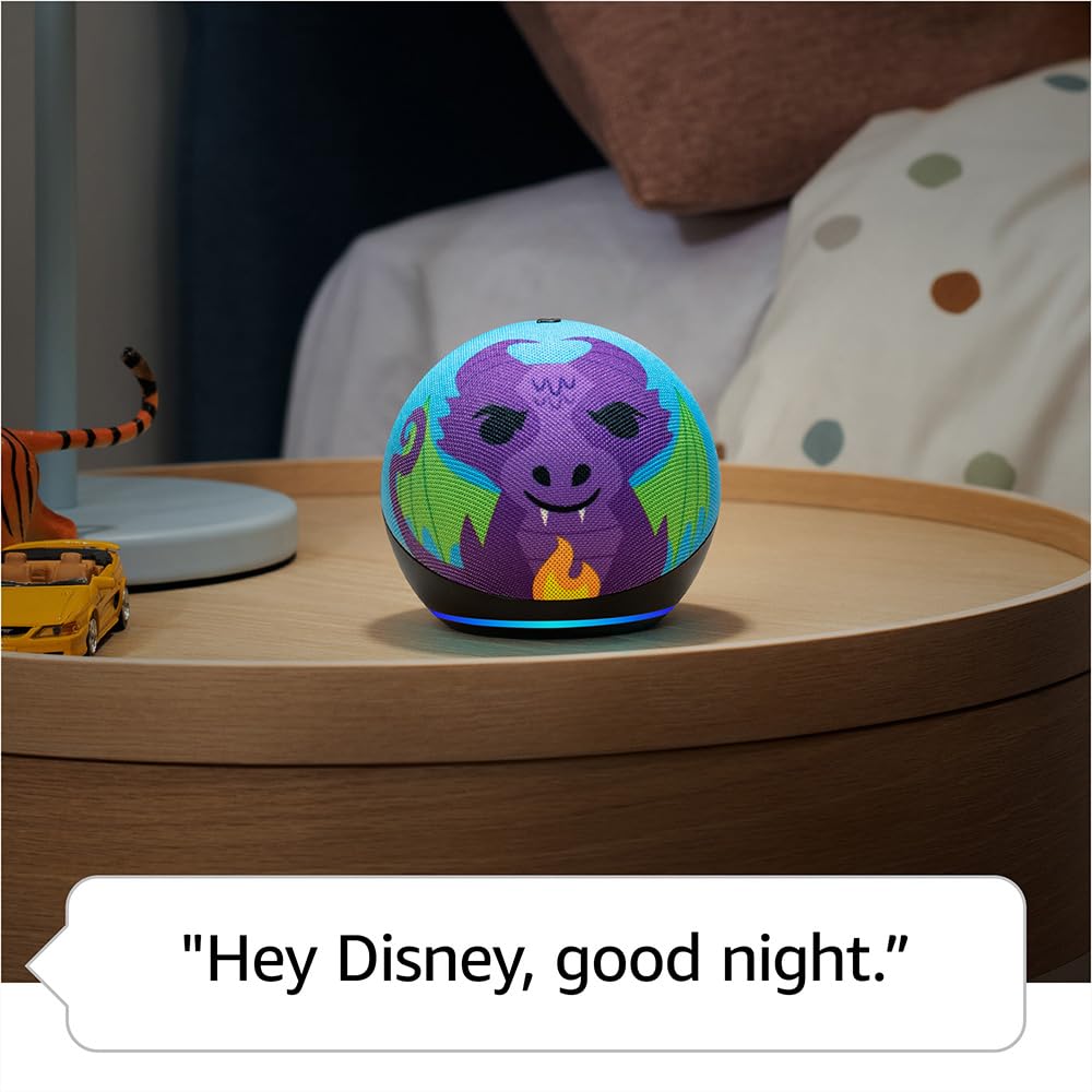 Amazon Echo Dot Kids with Alexa, Designed for kids, with parental controls, Includes 1 Year of Amazon Kids+, Dragon