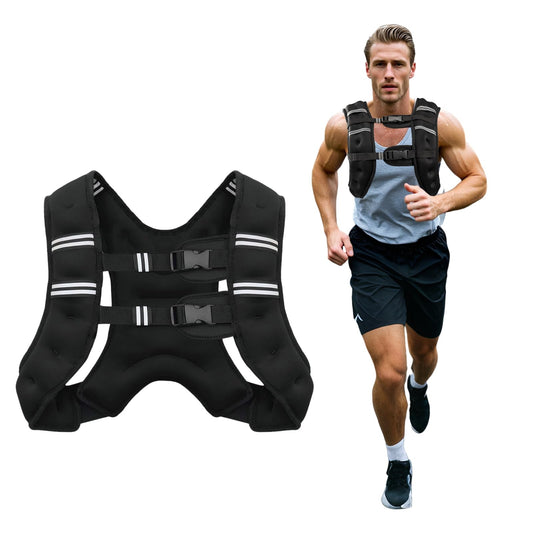 Poudee Weighted Vest, 20LB Weight Vest for Men Women, Body Weight Vests Adjustable with Reflective Stripe for Strength Training, Running, Training Workout, Jogging, Walking - 20LB