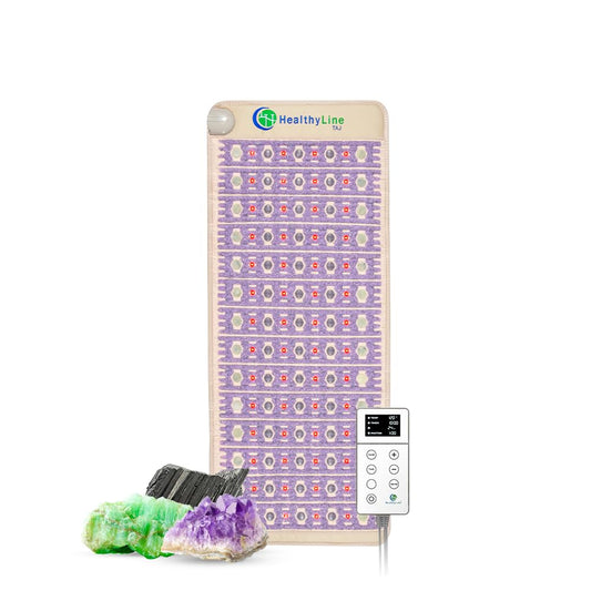 РЕМF Advanced Far Infrared Heating Pad - Professional Biomat for Pain Relief and Healing - Pulsed Electromagnetic Field Therapy - Full Body Mat with Red Lights, Amethyst, Tourmaline and Jade - 60 x 24