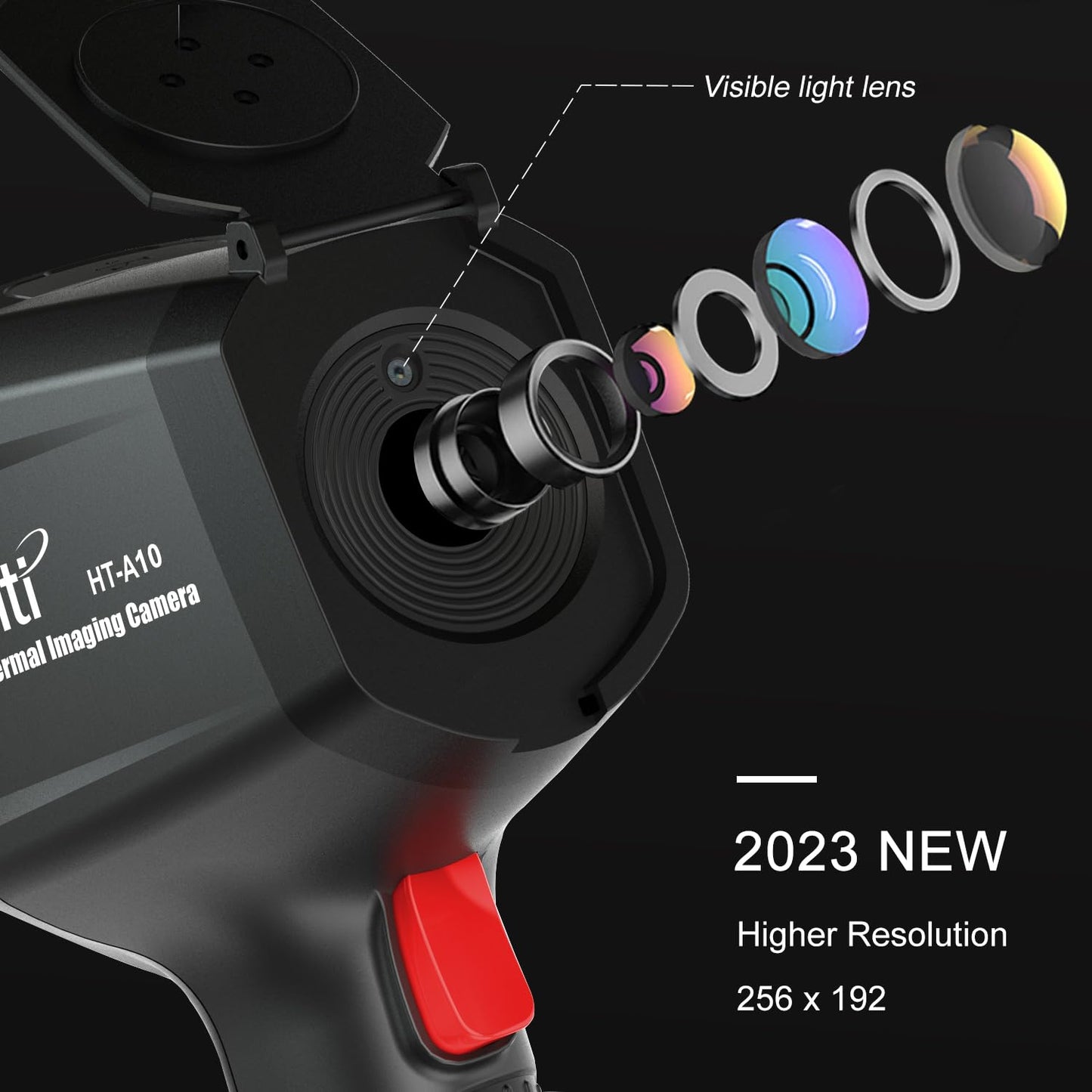 HT-A10 Thermal Imaging Camera - Precision Vision with 256x192 IR Resolution, Enhanced 3.5" Color LCD Screen, WiFi Wireless Connectivity, Versatile 5 Color Palettes, Sleek Handheld Design