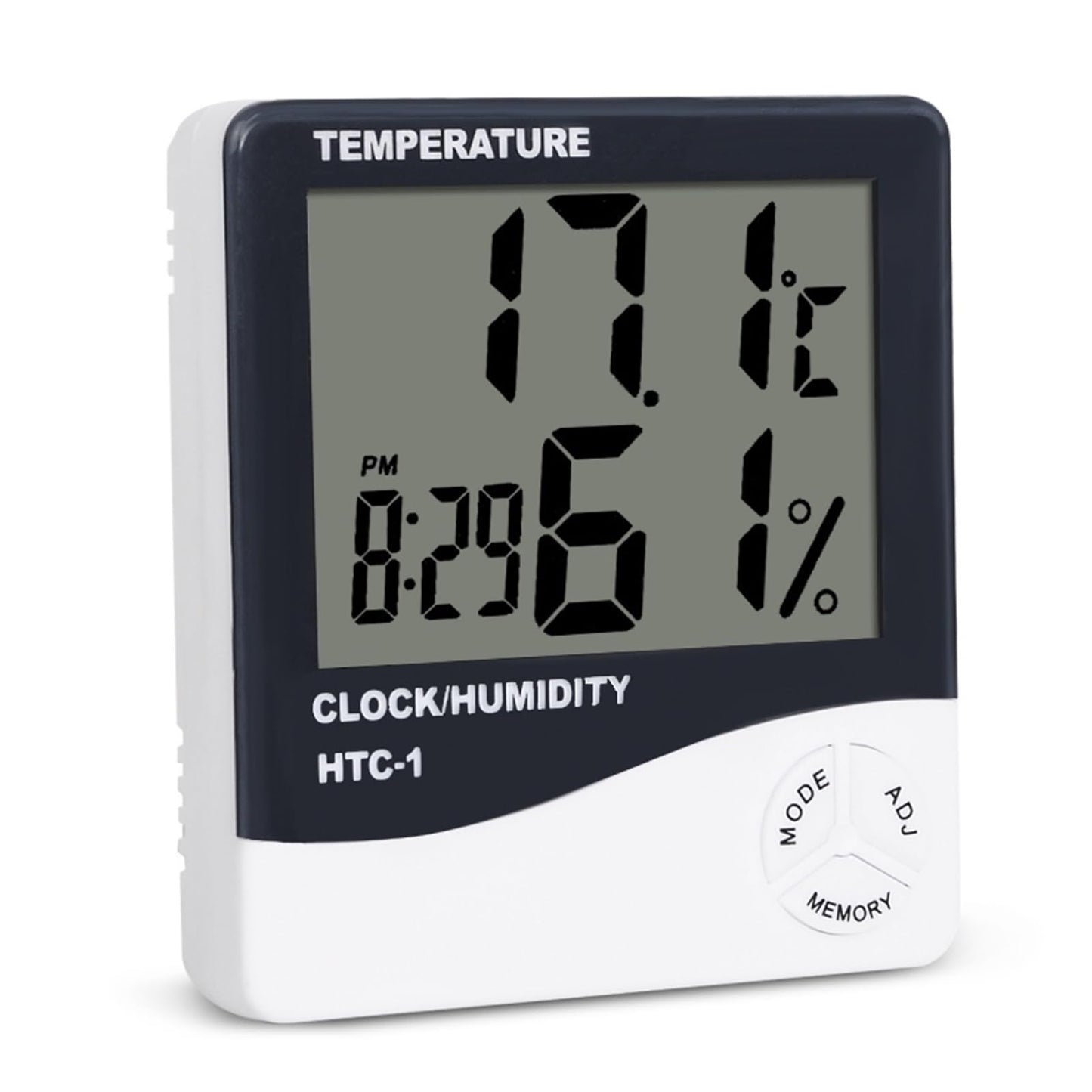 CVGfko Indoor Room LCD Electronic Temperature Humidity Meter Digital Thermometer Hygrometer Weather Station Alarm Clock