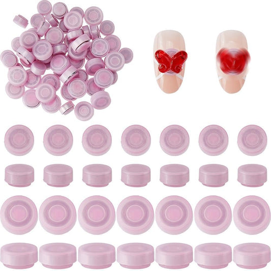 SUPERFINDINGS 60Pcs Spinning Nail Charms 2 Sizes 3D Nail Art Rotating Bearing 360 Degree Flat Round Iron Plastic Cabochon Pearl Pink Creative Jewelry Rotating Tools For DIY Craft Jewelry Design