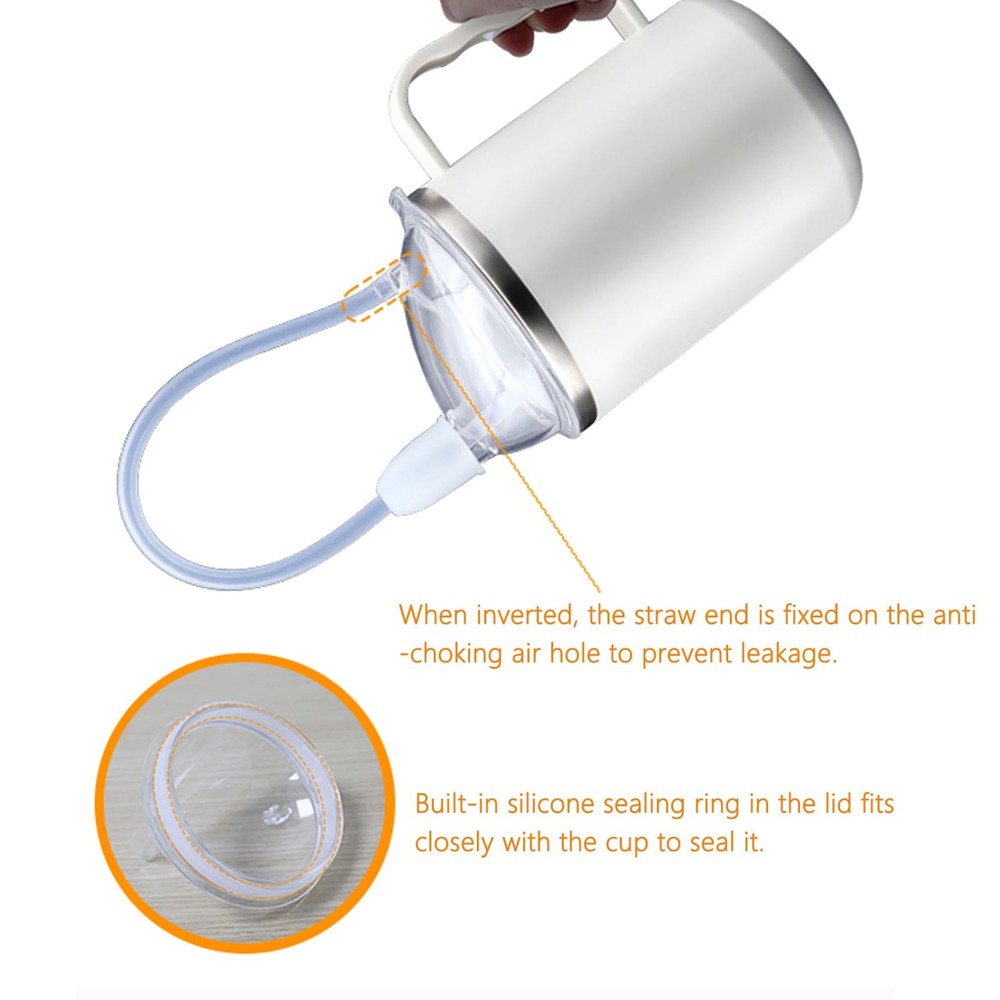 Multifunctional Adult Sippy Cup for Elderly Spill Proof - Precise Liquid Control, Easy to Grasp Handles,17.6oz Stainless Steel Sippy Cup with Straw,Suitable for Seniors Patients Limited Mobility