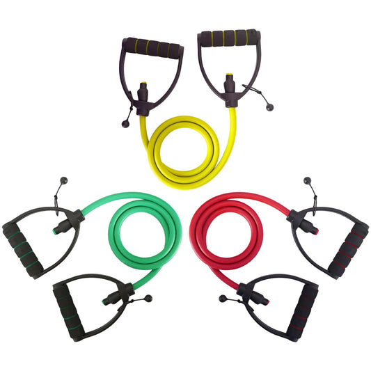 3 PCS Resistance Exercise Band with Handles, Exercise Bands with Handles, Workout Bands Resistance for Men or Women, Arm Bands for Workout-Door Anchor and Starter Guide Included