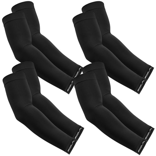 APEXUP Cooling Arm Sleeves for Men Women, UV Sun Protection UPF 50, Sports Compression Arm Sleeves for Outdoor (4PK, Black)