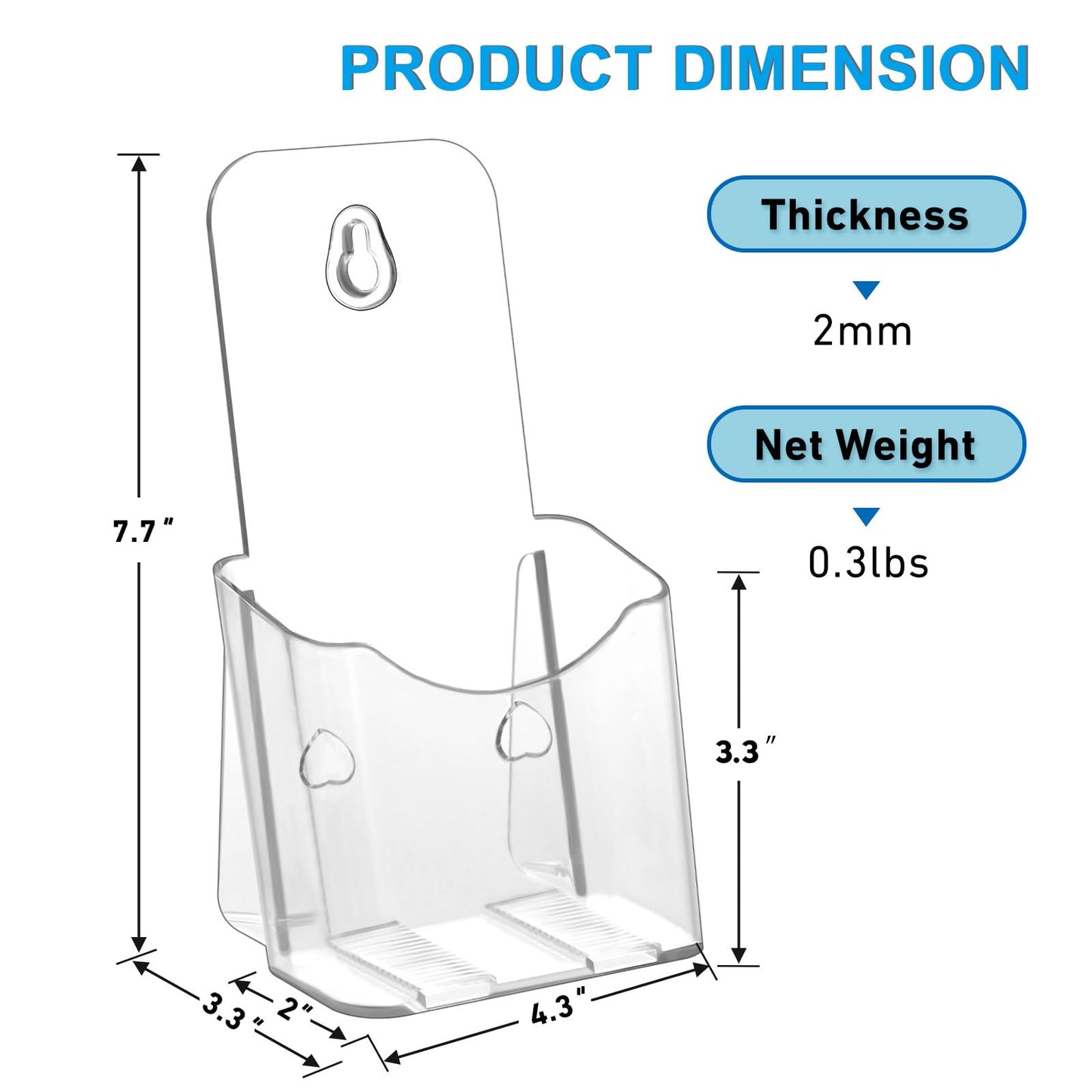 xydstay Acrylic Brochure Holder 4x9 Inches Slant Back Design, Clear Display Stand, Plastic Table Stand Sign Holder,Pamphlet Holder Flyer Holder,Display Stand,Table Signs Plastic Paper Holder for Office, Home, Store, 2 Pack