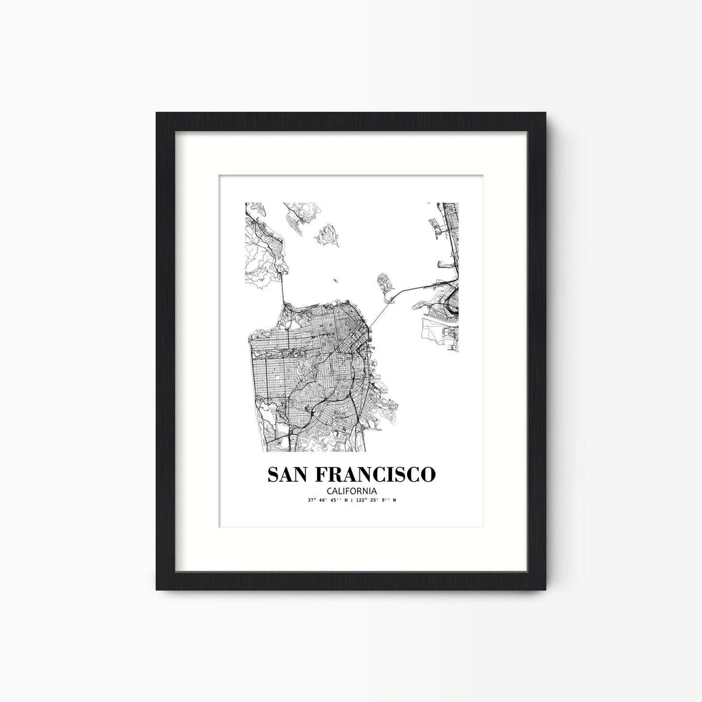 Eleville 8X10 Unframed San Francisco California City View Abstract Road Modern Map Art Print Poster Wall Office Home Decor Minimalist Line Art Hometown Housewarming wgn474