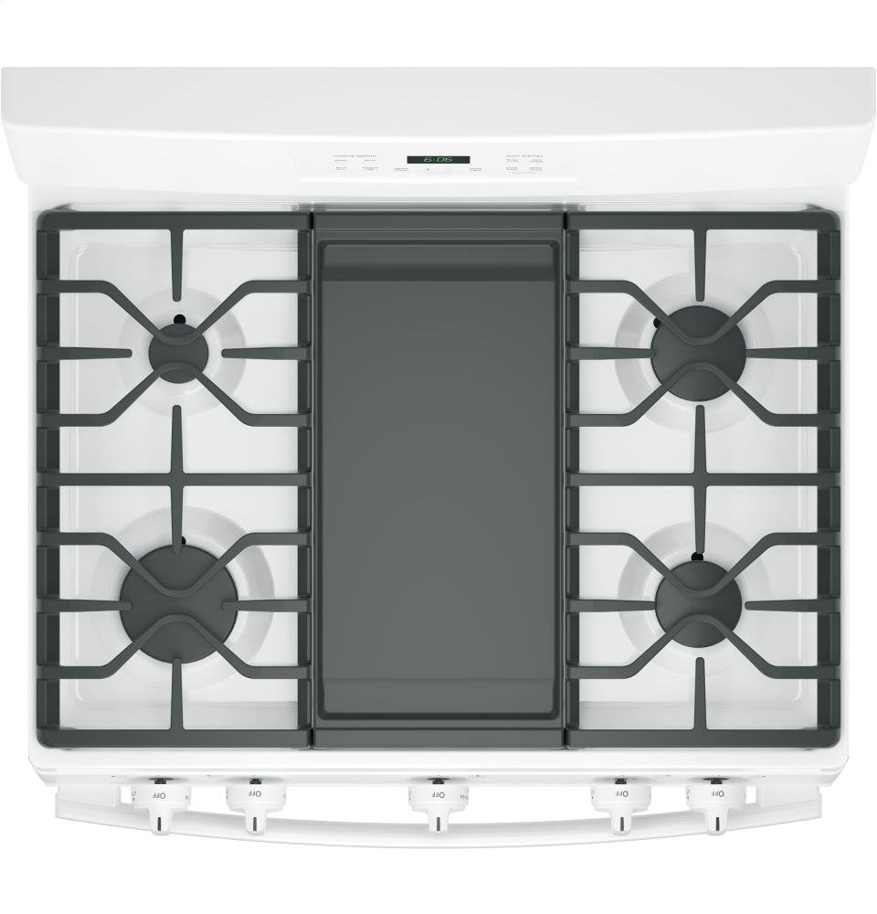 GE 30 in. 5.0 cu. ft. Freestanding Gas Range in White with Griddle