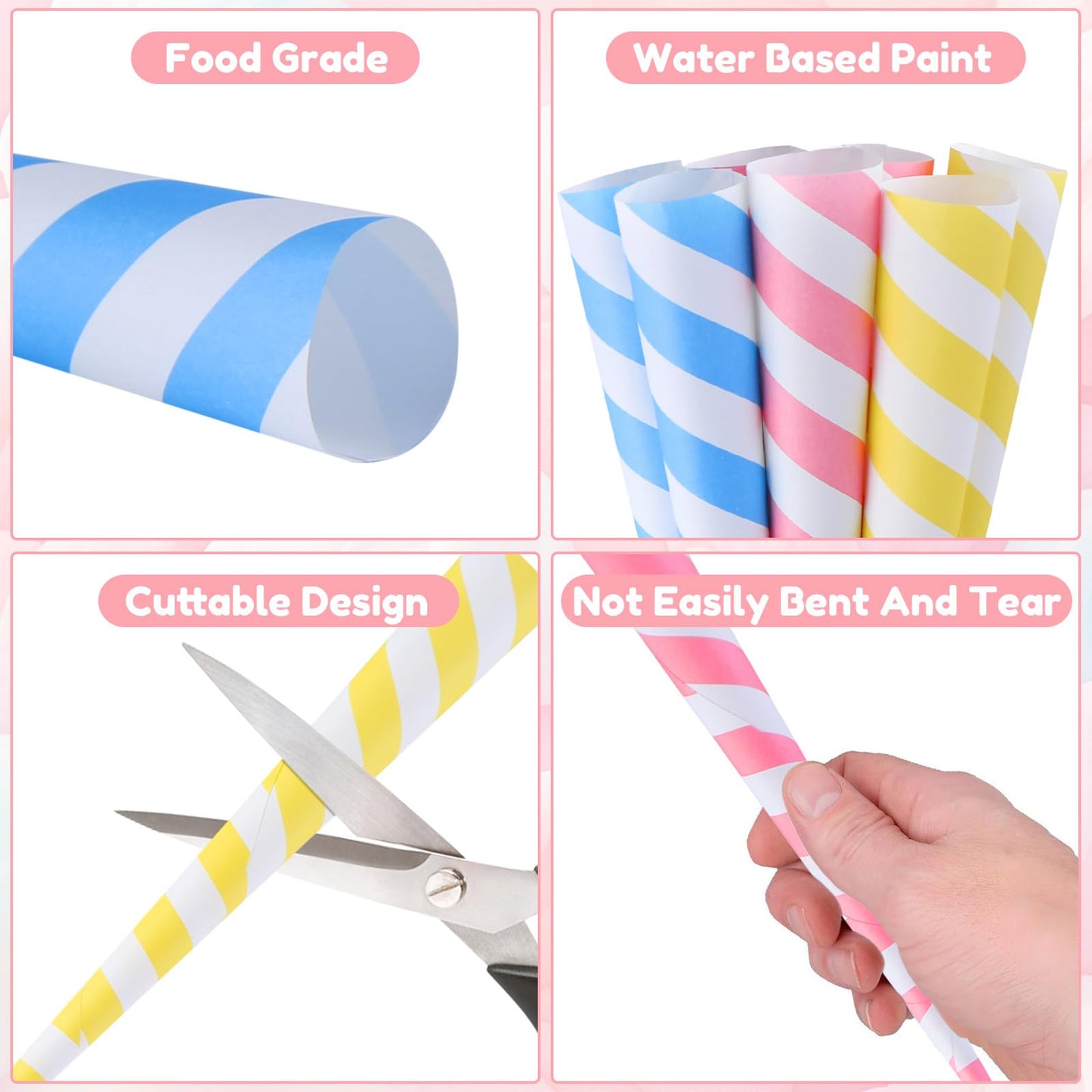 Cotton Candy Machine Commercial & Cotton Candy Cones for Cotton Candy Making, Candy Floss Machine with Stainless Steel Bowl and Sugar Scoop, 60PCS Colorful Sticks for Kids Birthday, Family Party