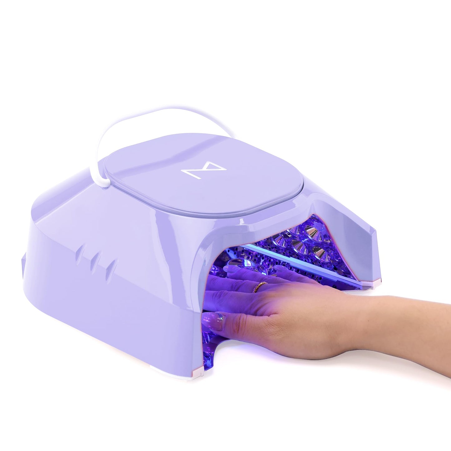 M - GlowPro Professional Hybrid 86W Wireless Rechargeable UV LED Nail Curing Lamp Cordless Nail Dryer for Gel Nails, Manicure, Pedicure (Purple)