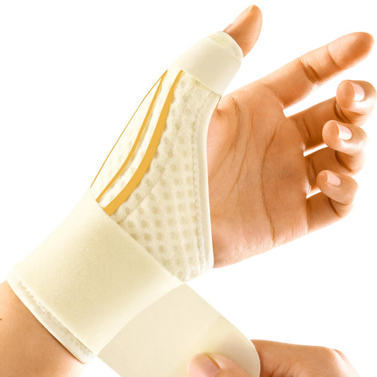 FREETOO Stable Thumb Brace Right Hand Left Hand for Arthritis Pain and Support, Thumb Splint for De Quervains Tenosynovitis,Trigger Thumb and Wrist Stabilizer for Tendonitis, Sprain.Beige Right L