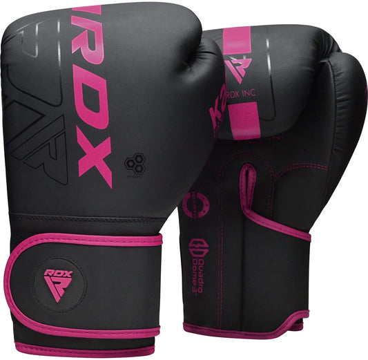 RDX Women Boxing Gloves, Pro Training Sparring, Maya Hide Leather, Muay Thai MMA Kickboxing, Adult, Heavy Punching Bag Focus Mitts Pads Workout, Ventilated Palm, Multi Layered, 8 10 12 14 16 Oz