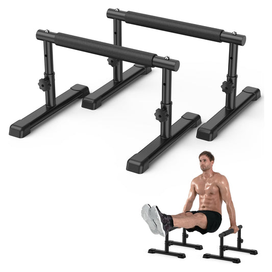 IMAYCC Parallettes Bars, Adjustable 7.5" and 10.6" High Push Up Bars Strength Training For Handstands, Full Planche & Dips, Calisthenic, Gymnastic, Push Up Stands Handle for Floor Workouts Calisthenics Equipment