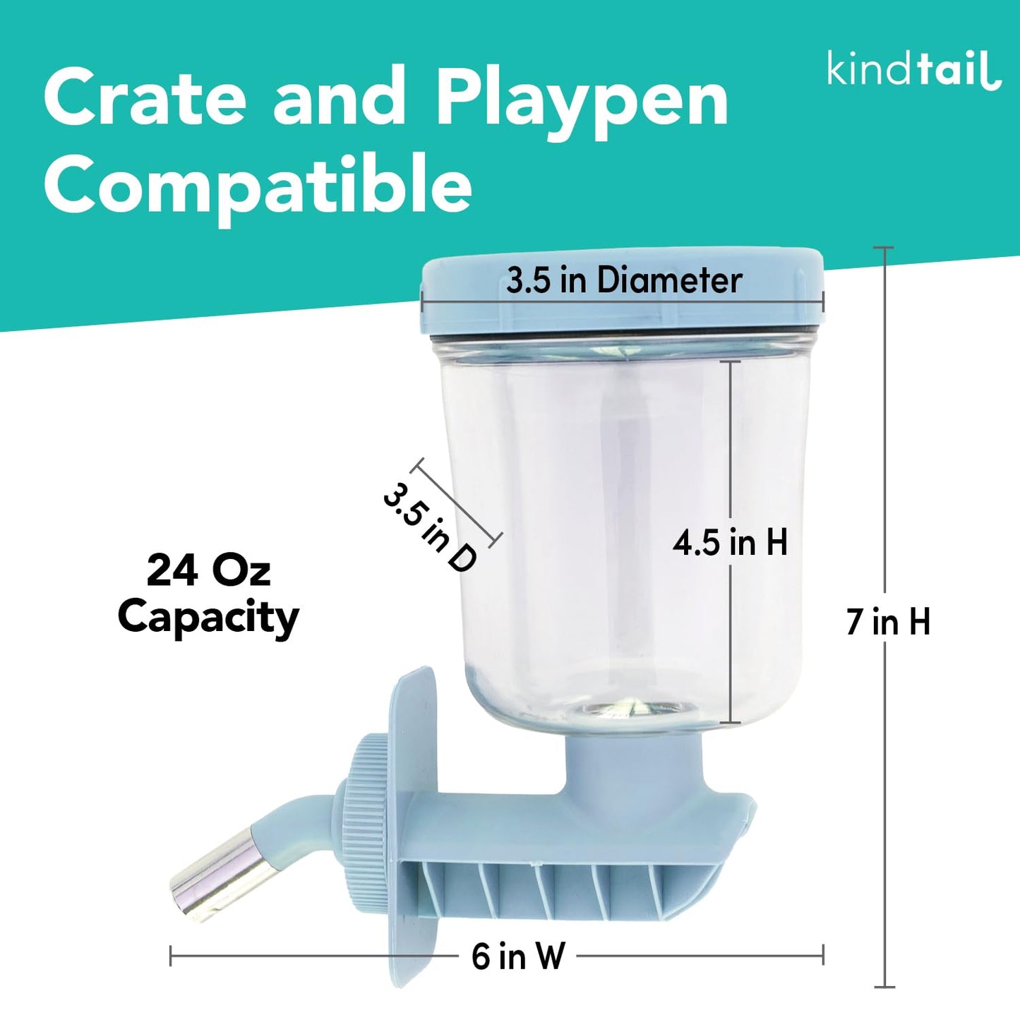 Kindtail Crate Bundle - Collapsible Dog Crate + Pad + Water Bottle - Comfortable PAWD Pad and Water Dispenser are a for The Pet Crate - Lightweight, Compact, and Portable Set for Travel