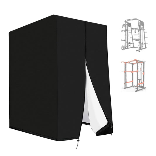 82.5" x 68" x 64" Squat Rack Cover for Gym & Outdoor: 420D Oxford Weight Lifting Rack Protector, Waterproof Power Equipment Cover with Zipper