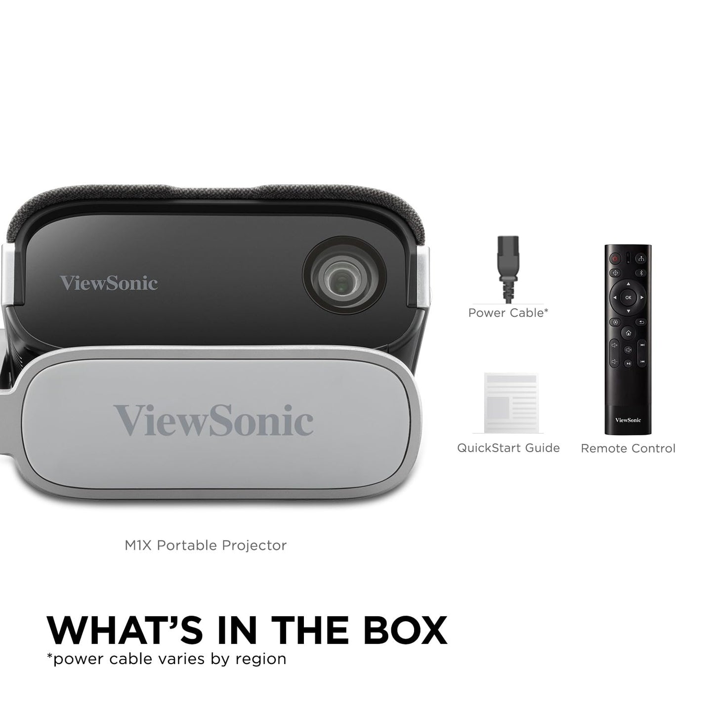 ViewSonic M1X Portable LED Projector with Smart Stand, Harman Kardon Speakers, Built-In Battery, H/V Keystone, 4 Corner Adjustment, Bluetooth, Wi-Fi, USB-C, Powered USB A