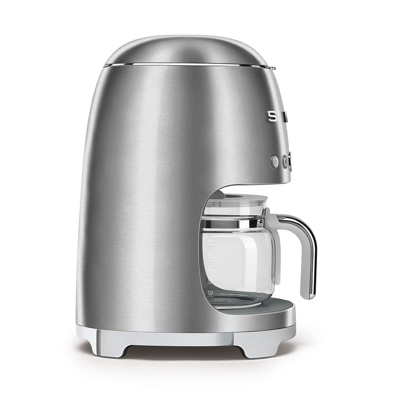 Smeg DCF02SSUK Drip Coffee Machine, Auto-Start Mode, Reuseable Filter, Digital Display, Anti-Drip System, Aroma Intensity Option, 1.4 Litre Tank, Stainless Steel