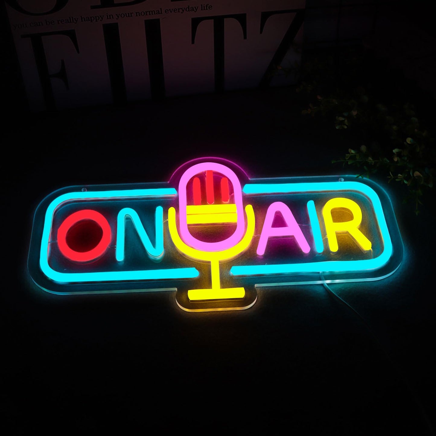 WittyRhE ON AIR Neon Light Recording Neon Signs Wall Decor for Podcast Setup,Broadcasting Room,Radio Station,Home Studio, Gift Art for Friends,Podcaster 16.14 x 8.35 IN-USB Powered-Acryli